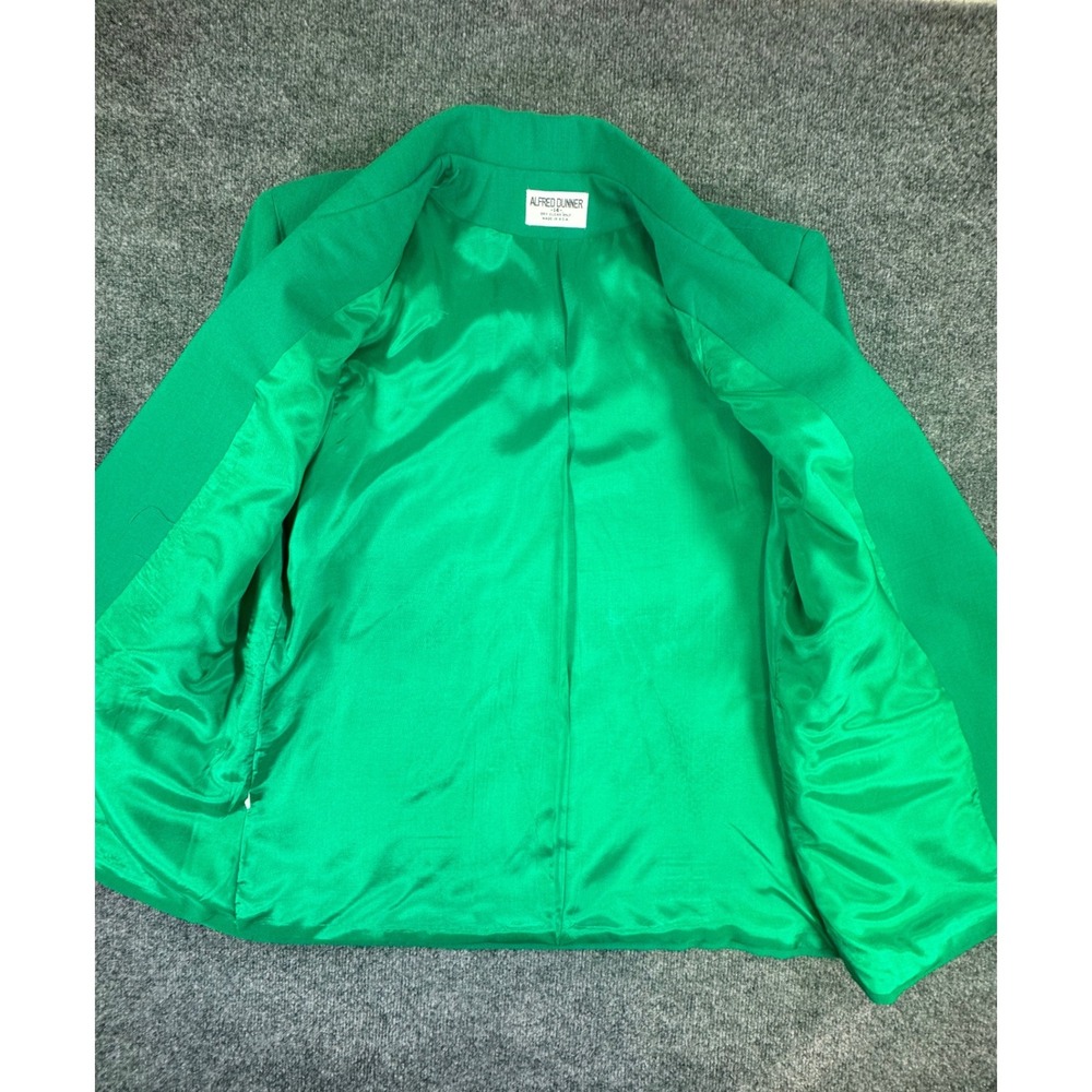Vintage Alfred Dunner Green Blazer Women Size 14 Gold Button 80s 90s Jacket - Picture 4 of 9